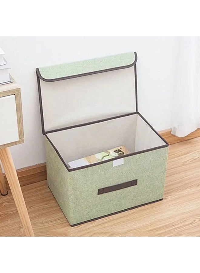 SNH Set of 02 Foldable Storage Organizer Box with Lid – Multipurpose Fabric Storage Basket - Image 2